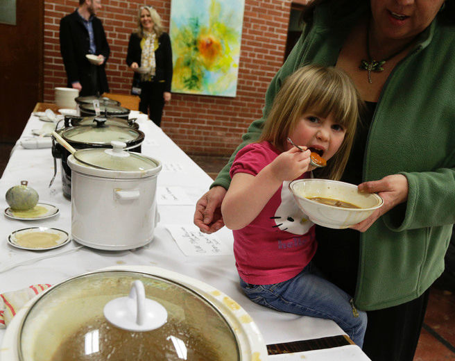 Madison eating soup