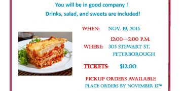 John Howard Society Lasagna Lunch