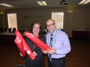 Celebrating with Linda Mitchelson, City of Ptbo and Mark Graham, CMHA