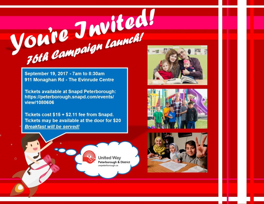 2017 Launch Tickets Now Available United Way Peterborough United Way