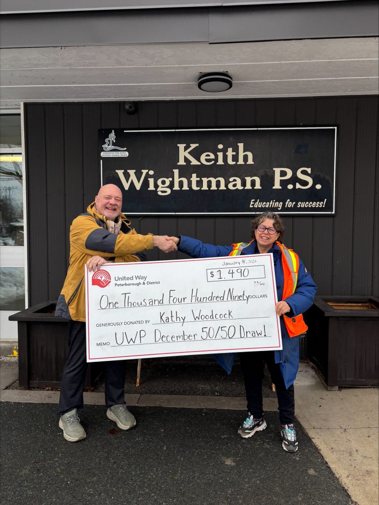 United Way Peterborough & District Celebrates Record-Breaking December 50/50 Win and Campaign Milestone at Keith Wightman Public School